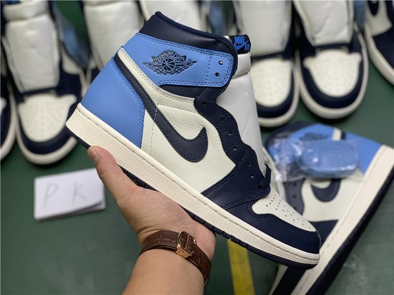 PK God Air Jordan 1 retro high OG Obsidian retail leather ready to ship